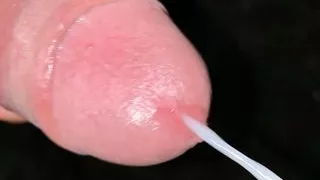 Close up glans with precum and cumshot - Twink huge cock