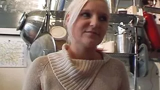 Exotic German blonde loves eating cum after having sex