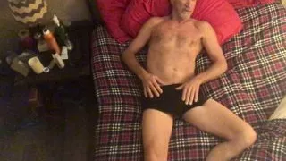 Doorguy01 wakes up with an anal dildo cum