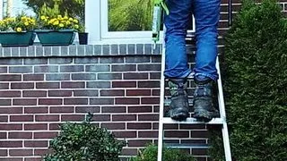 Construction dad finishing job for the day, but then had a spill