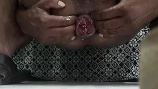 Boy play with vegetable and his Asshole