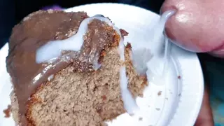 food porn fantasy. Eating my cake with cum