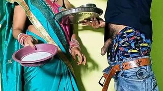 Karwa Chauth Special Bengali Married Couple First Sex and had blowjob in the room with clear Hindi Audio