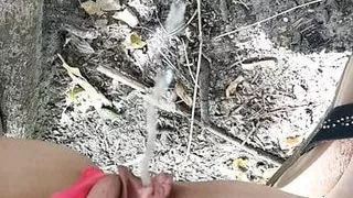 PISSING AND PLAYING with my WET PUSSY in PUBLIC PARK