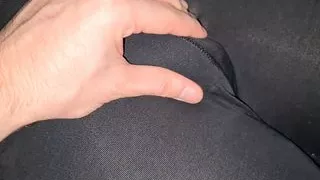 Touching her pussy in Nike Pro leggings
