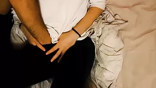 my roommate TRIES to contain herself BUT FAILS and CUMS hard in 2 minutes