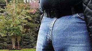 Officer finishes shift and relaxing at home