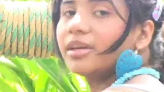 Sexy latina teen enjoying solo action