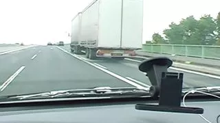 Super hot blonde German slut fingering her pussy in the car