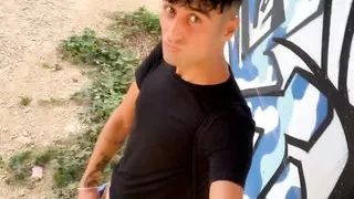 6 public places jerking in one day and big and far cumshot on a path EDGING