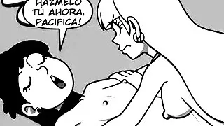 Very hot threesome, subduing my friend to enjoy both of a cock endowed comic