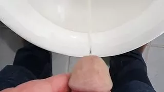 Pee in public toilet
