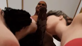 Hetero- und Trans-Frauen verschlingen BBC und geile Shemale fickt sexy Jock