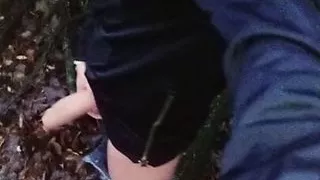 Twink jerks off outdoor behind rest area