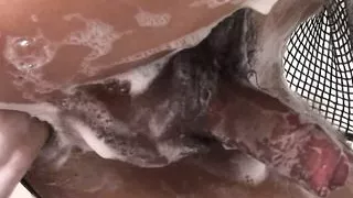 hot tranny in sex stockings gets it from behind