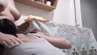 My neighbor wanted sex so much after the Halloween party that we started fucking in the kitchen - Lesbian-candys