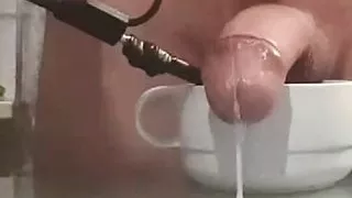 full video of spoon insertion in dick and electrified balls in coffee until cumshot