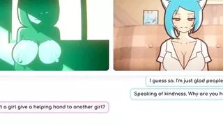 Nicole Risky Job Hentai game PornPlay Ep.2 camgirl foundling tits and fingering her pussy to attract more customers