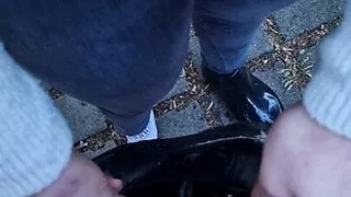 He soaked my sock and my shoe and a police car drives by