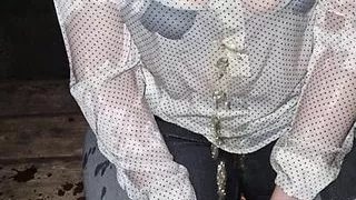 He pees on me Public at a Bus Stop