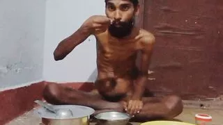 Skinny sexy hot boy Rajeshplayboy993 food eating.