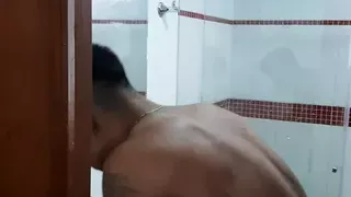My stepmother enters the shower and gives me a delicious blowjob.