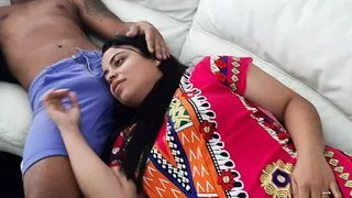 My stepsister is resting and I put my cock in her mouth. She fucked her tight pussy.