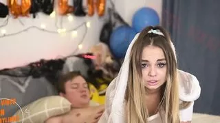 Stepbrother fucks me on Halloween