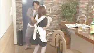 BDSM asian bows to master as she sucks cock