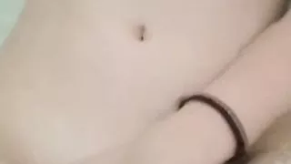 Gentle masturbation in the bath with orgasm