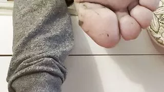 Dirty soles man feet