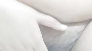 Brown chubby girl fondling boobs and fingering