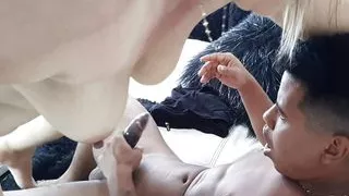 I catch my horny stepmother masturbating. Pt 4. She likes to ride my cock.