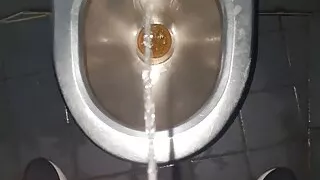 Meister Ramon pisst eklige Toilette voll, geil zu lecken