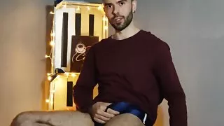 Hairy Gay Model Striptease and Cum at a Vintage Studio - Louis Ferdinando