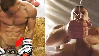 A real MMA FIGHTER fucks a Virtual GAY MAN during a WORKOUT in the gym...