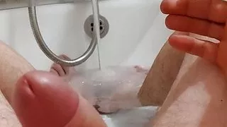 Big cock in the bathroom and jerking