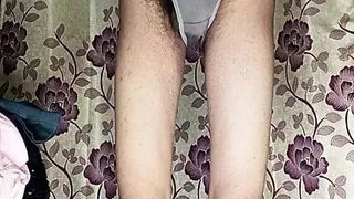 Crossdresser masturbation sucking his Black Cock and Naked in front of Cam in black dress