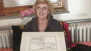 Delivery men sharing skinny blonde cougar